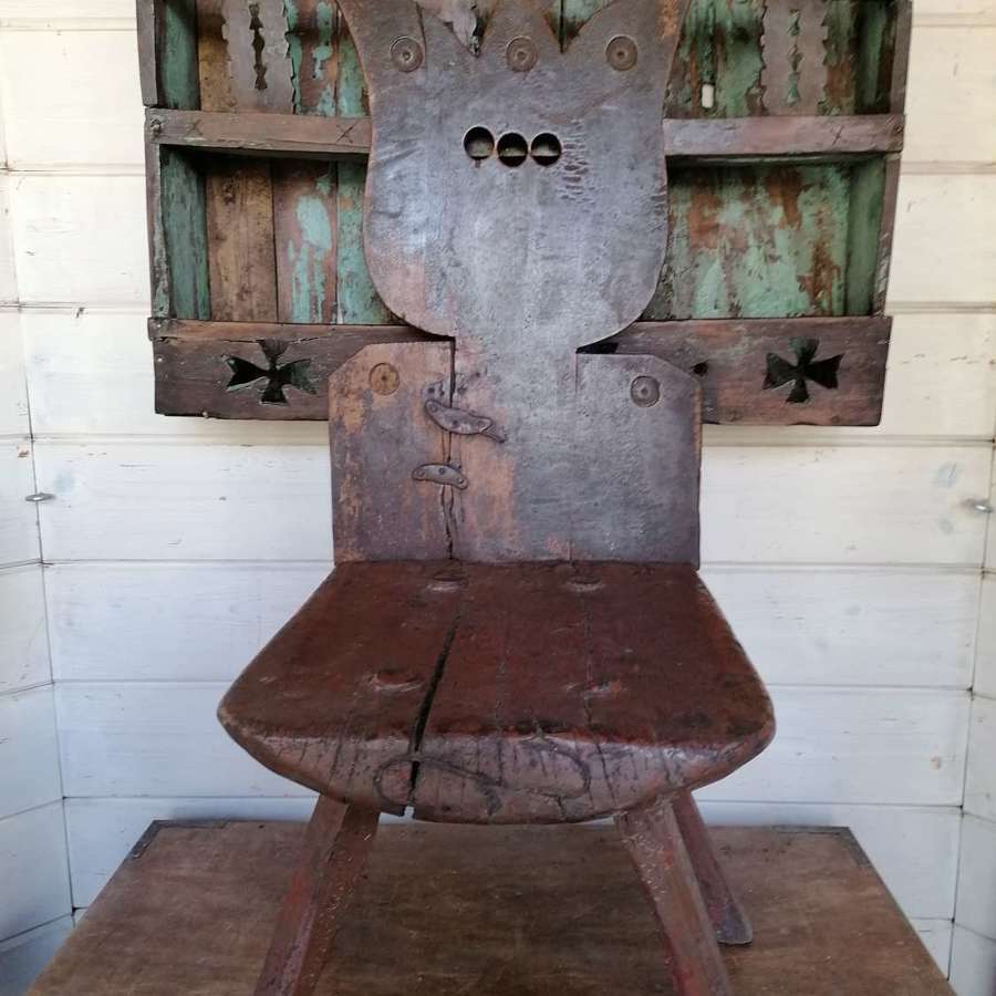 19th C Rustic Work Bench Chair  NOW SOLD