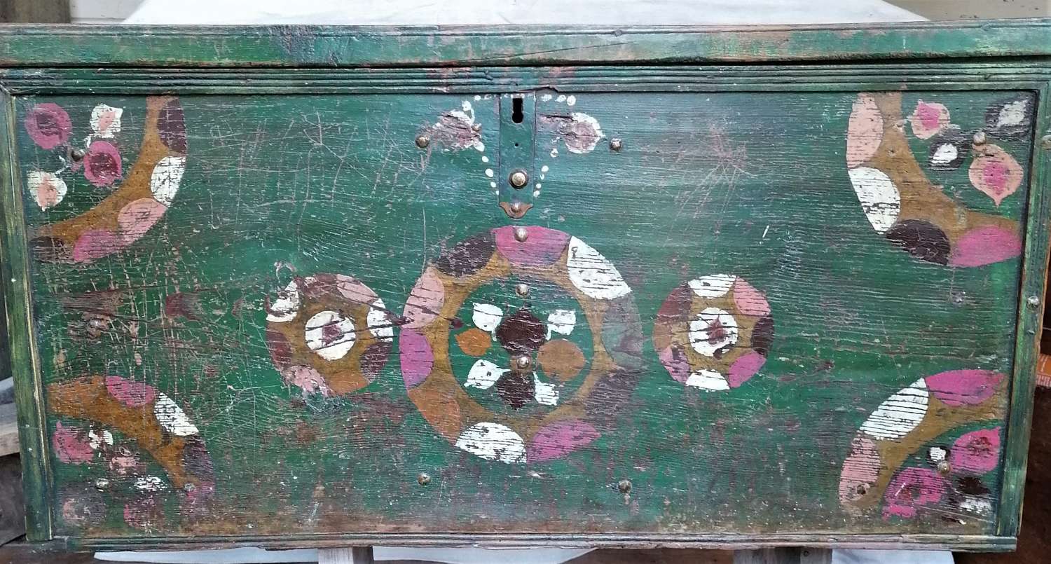 19th C Hand Painted Bridal Chest