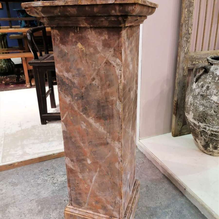 Mid 20th C Faux Marble Column